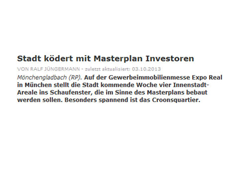 Rheinische Post: Stadt ködert mit Masterplan Investoren