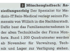 Wirtschaftsblatt 3-2013: Ansiedlungserfolg Rein Medical